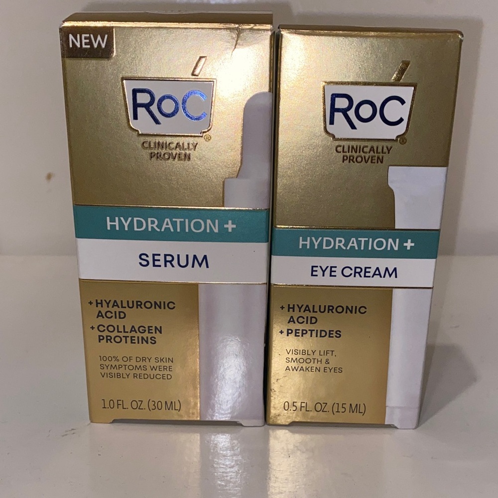 Roc Hydration+ Serum and Eye Cream Set - Gold and White
